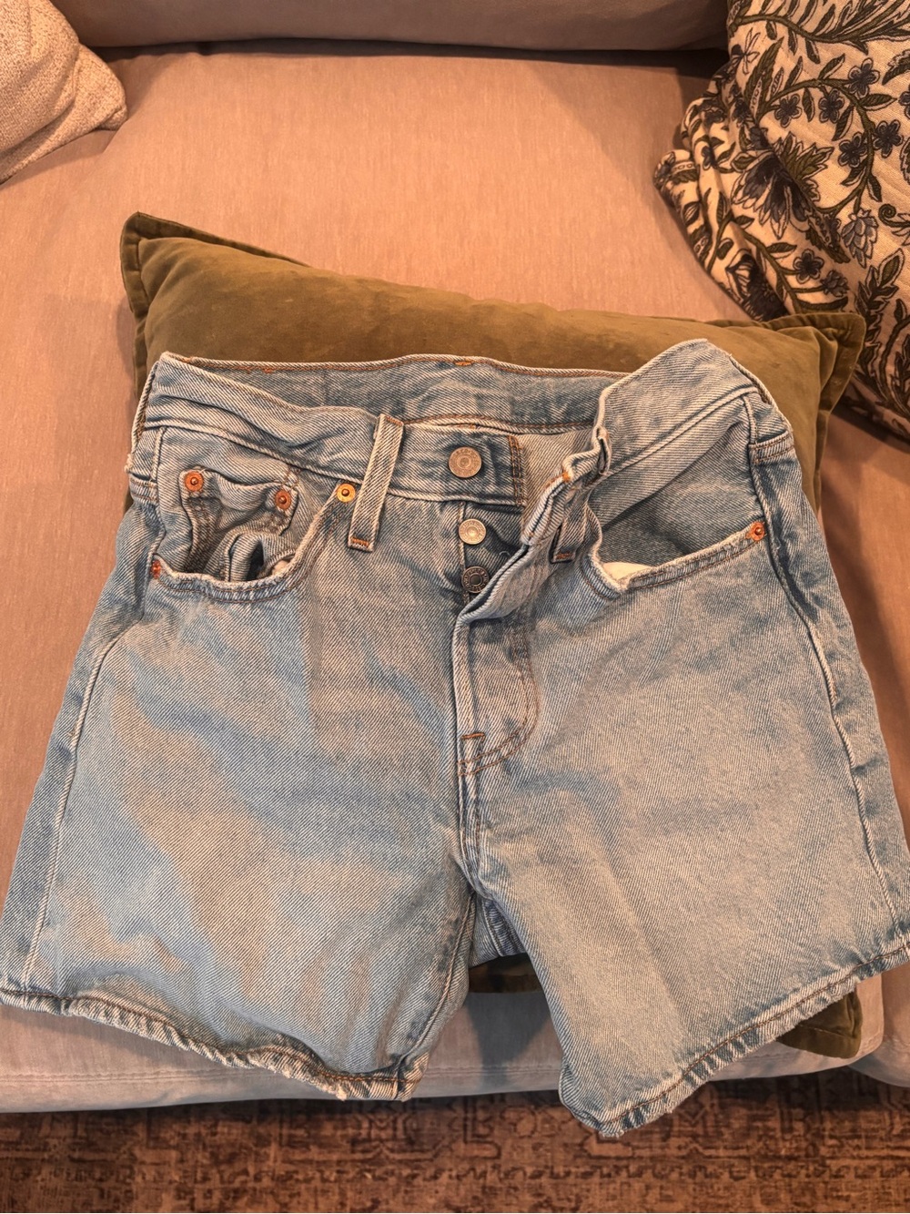 Levi's Light Wash High-Rise Denim Shorts